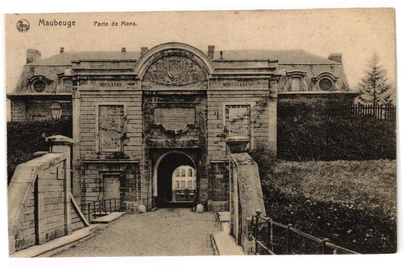 Carte postale ancienne Maubeuge - Porte de mons à Maubeuge