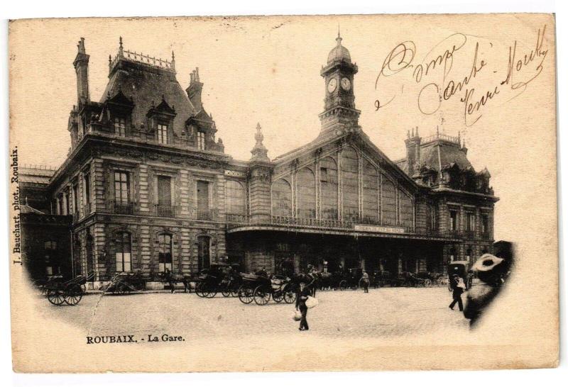 Carte postale ancienne Roubaix - la gare à Roubaix