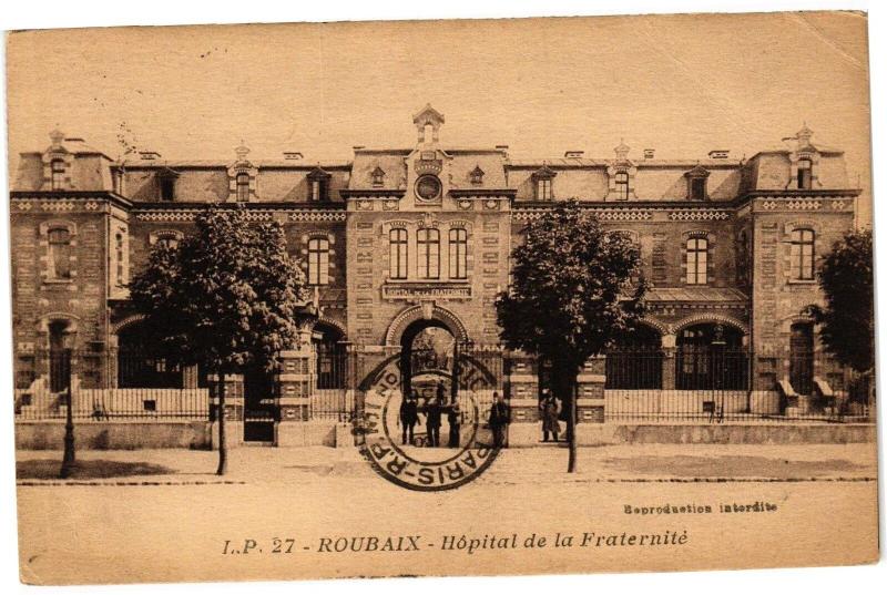Carte postale ancienne Roubaix - Hopital de la fraternite à Roubaix