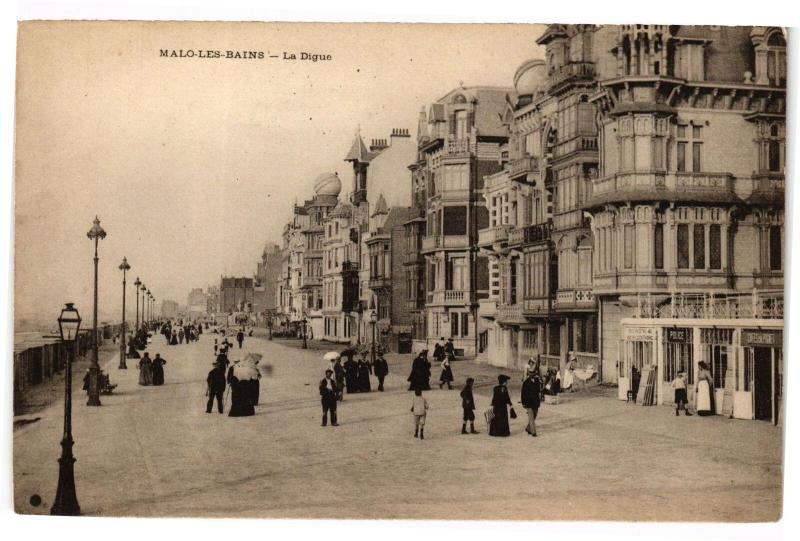 Carte postale ancienne Malo-les-Bains - La digue