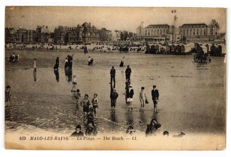 Carte postale ancienne Malo-les-Bains - La Plage