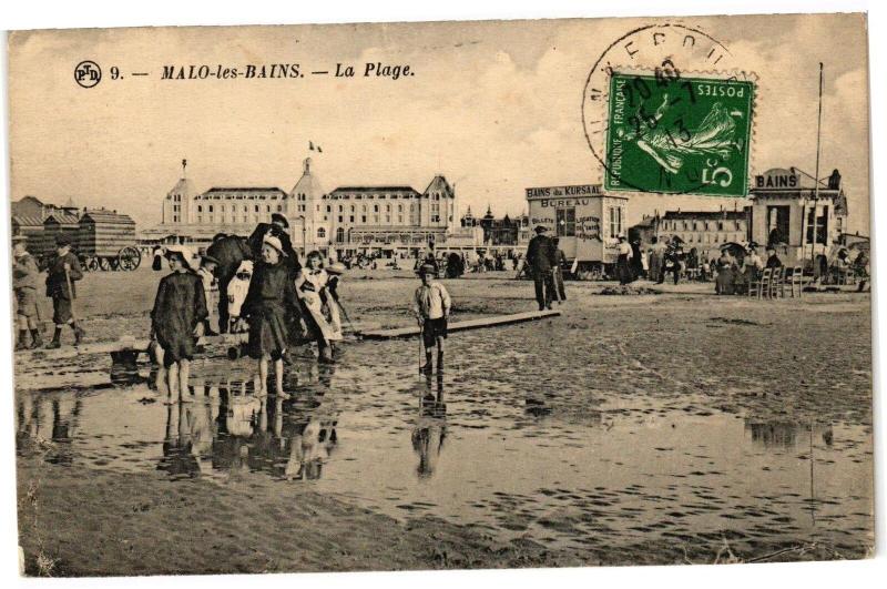 Carte postale ancienne Malo-les-Bains - La Plage