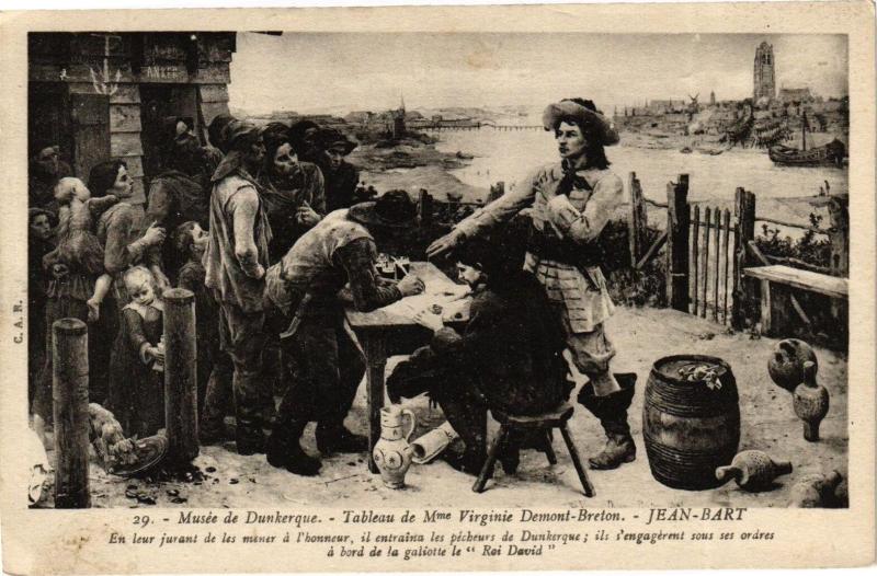 Carte postale ancienne Musée de Dunkerque Tableau de Mme Virgie Demont-Breton Jean Bart à Dunkerque