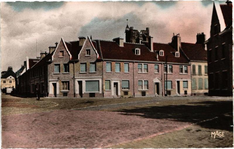 Carte postale ancienne Bourbourg - La Place à Bourbourg