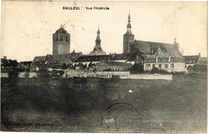 Carte postale ancienne Bailleul - Vue générale à Bailleul