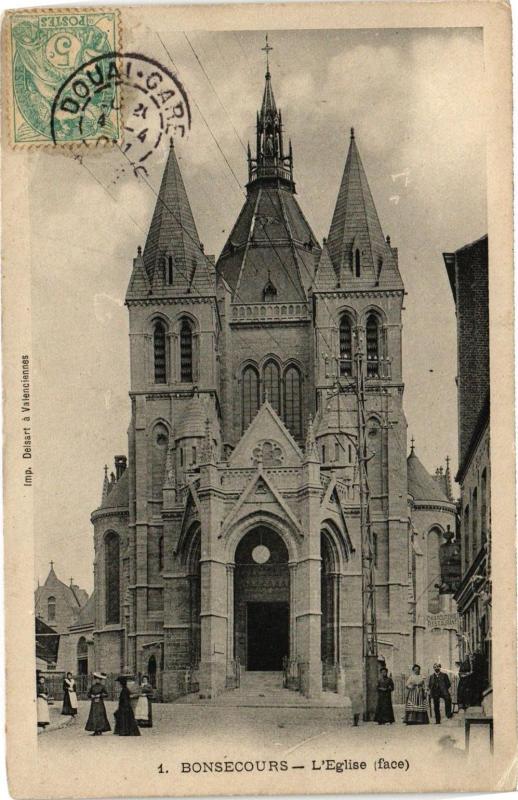 Carte postale ancienne Bonsecours - L'Eglise (face)