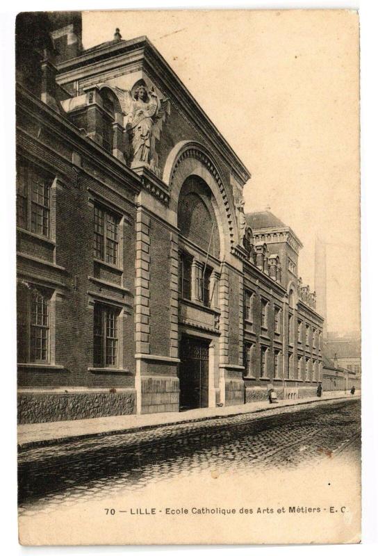 Carte postale ancienne Lille - Ecole catholique des arts et metiers à Lille
