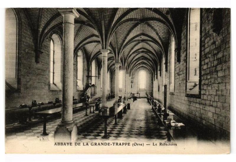 Carte postale ancienne Abbaye de la Grande Trappe - Le Réfectoire