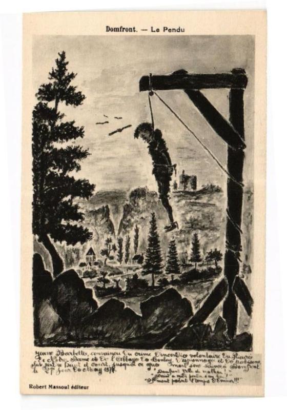 Carte postale ancienne Domfront - Le pendu