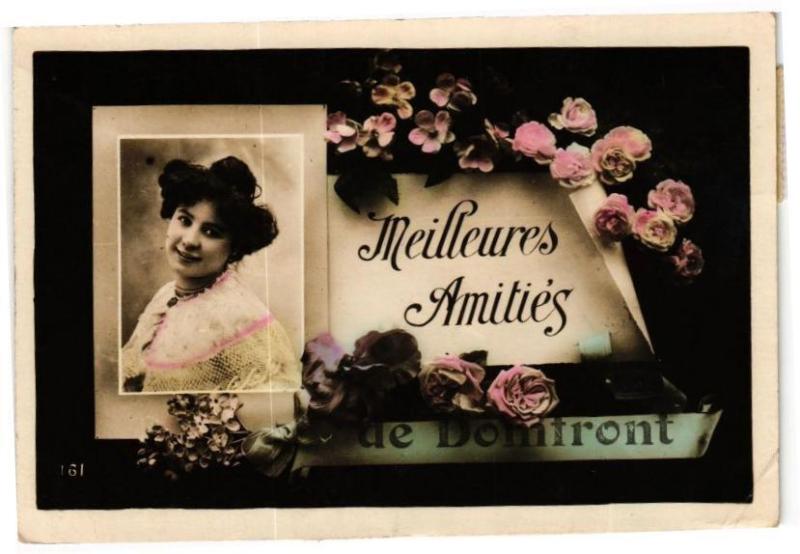 Carte postale ancienne Meilleurs amities de domtront