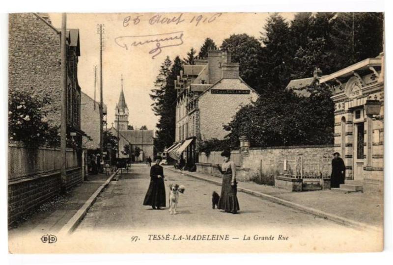 Carte postale ancienne Tesse-la-Madeleine - La grande rue
