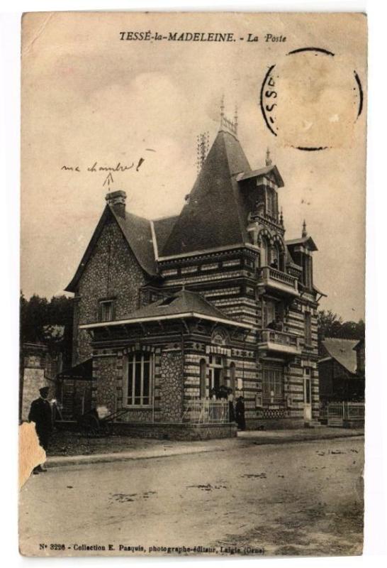 Carte postale ancienne Tessé-la-Madeleine - La Poste
