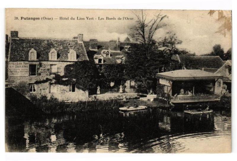 Carte postale ancienne Putanges - Hotel du lion vert