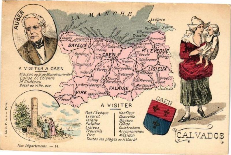 Carte postale ancienne Calvados - La Manche