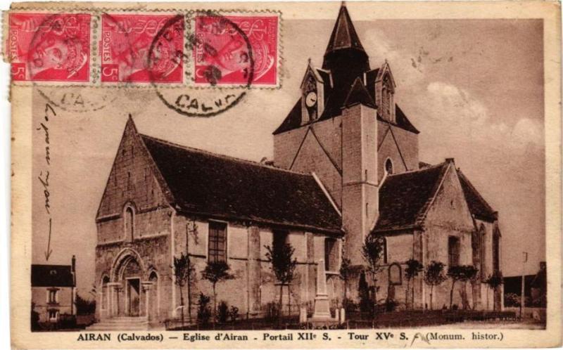 Carte postale ancienne Airan - Eglise d'Airan