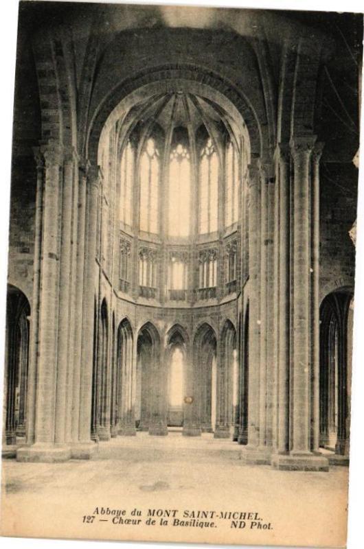 Carte postale ancienne Abbaye du Mont-Saint-Michel - Choeur de la Basilique