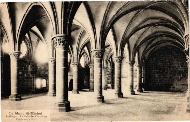 Carte postale ancienne Le Mont-Saint-Michel - L'Abbaye - La Salle des Chevaliers au Mont-Saint-Michel