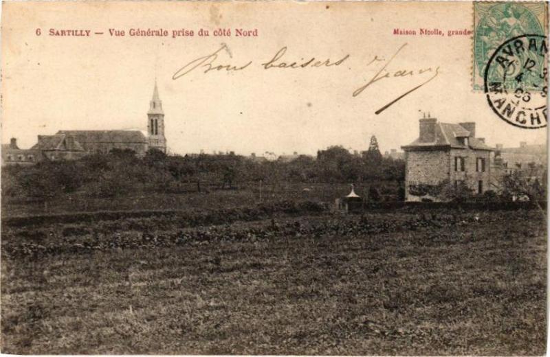 Carte postale ancienne Sartilly - Vue générale prise du cote Nord