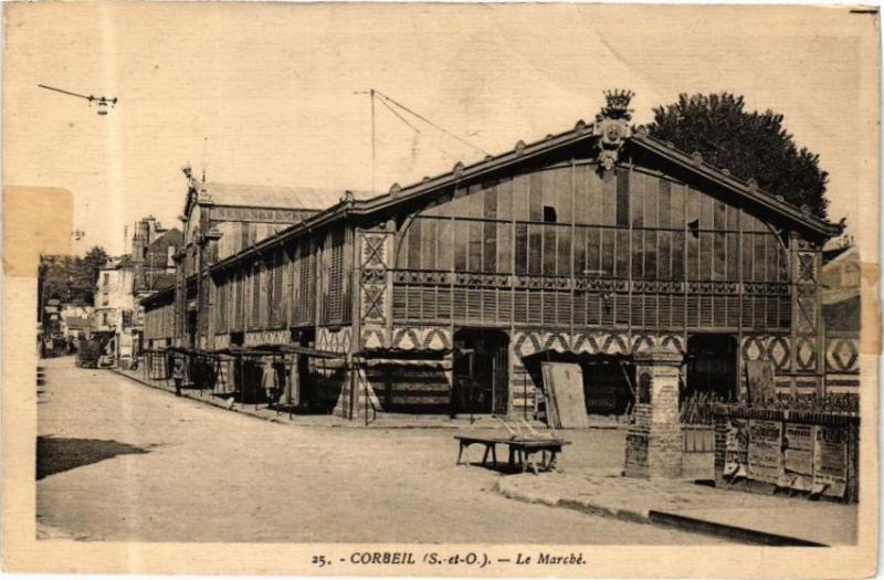 Carte postale ancienne Corbeil (S.-et-O.) - Le Marché à Corbeil