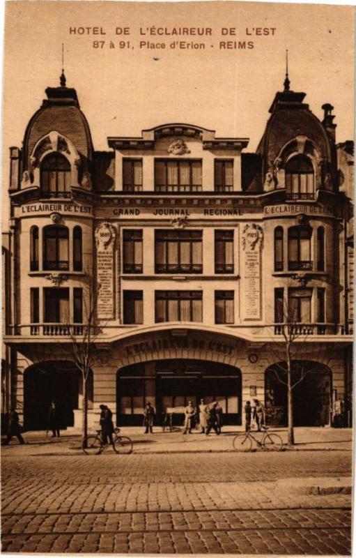 Carte postale ancienne Hotel de l'Ecaileur de l'Est - 87 a 91 - Place d'Erion - Reims à Reims