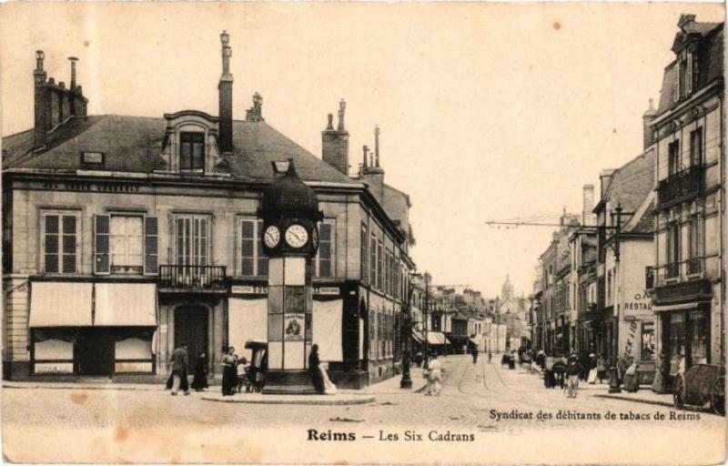 Carte postale ancienne Reims - Les Six Cadrans à Reims