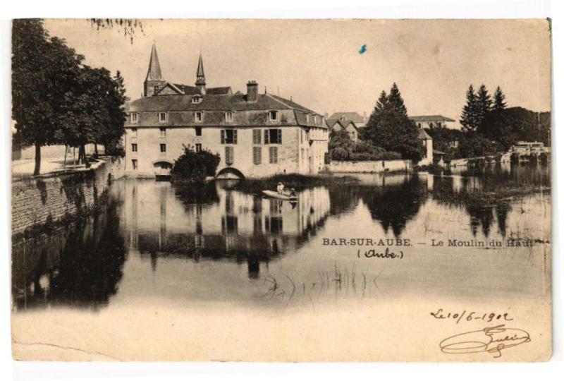 Carte postale ancienne Bar-sur-Aube - Le moulin du haut à Bar-sur-Aube