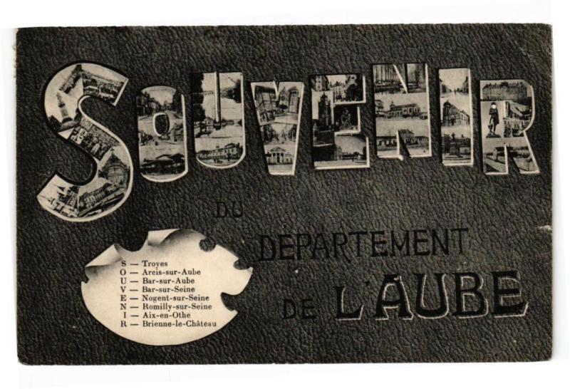 Carte postale ancienne Souvenir de department de l'aube