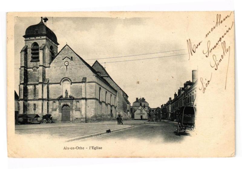 Carte postale ancienne Aix-en-Othe - L'eglise