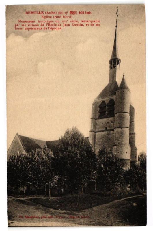 Carte postale ancienne Berulles - Eglise cotre nord