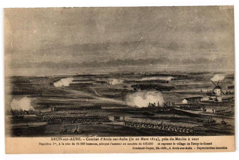 Carte postale ancienne Arcis-sur-Aube - Combat d'arcis sur aube à Arcis-sur-Aube