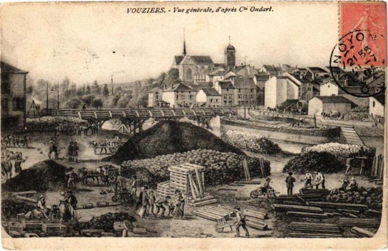 Carte postale ancienne Vouziers - Vue générale à Vouziers