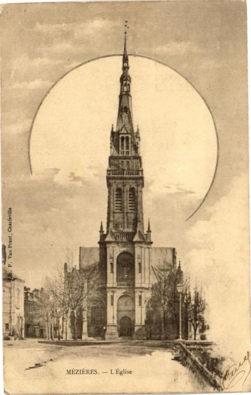 Carte postale ancienne Mezieres - L'Eglise