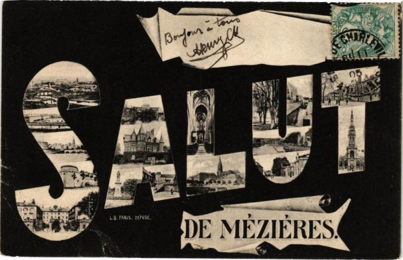 Carte postale ancienne Salut de Mezieres