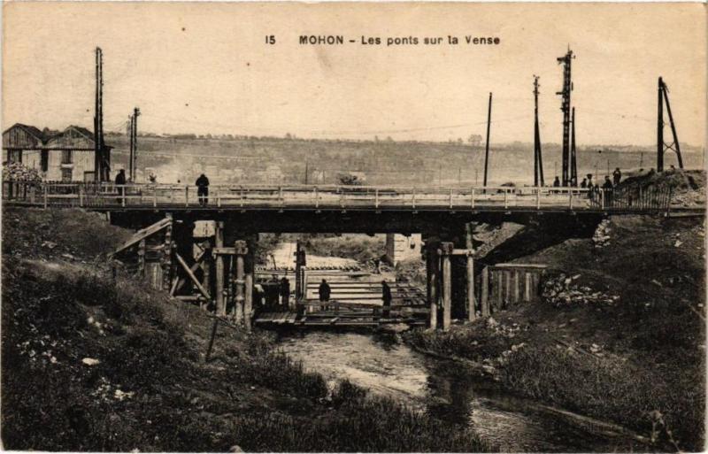 Carte postale ancienne Mohon - Les ponts sur la Vense