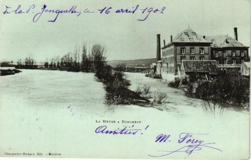 Carte postale ancienne La Meuse a Donchery à Donchery