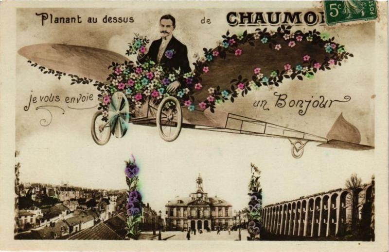 Carte postale ancienne Planant au dessus de Chaumont à Chaumont