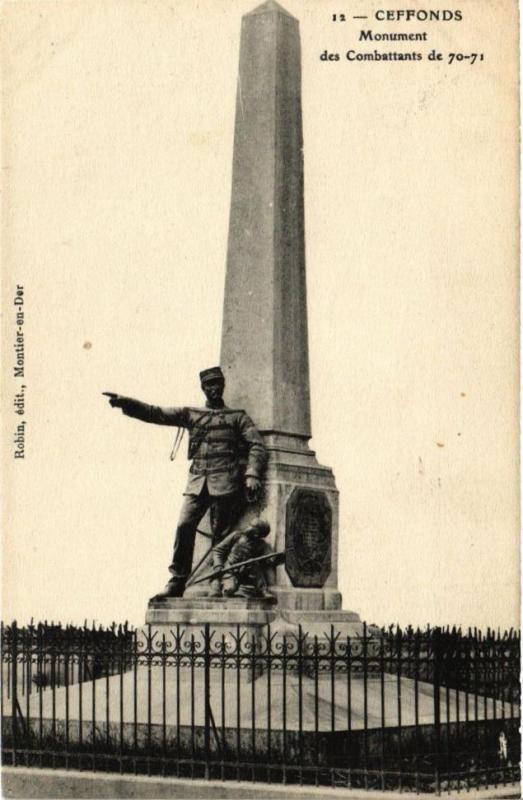 Carte postale ancienne Ceffonds - Monument des Combattants à Ceffonds