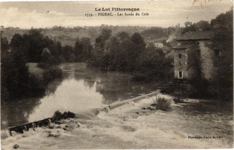 Carte postale ancienne Le Lot Pittoresque - Figeac - Les bords du Cele à Figeac