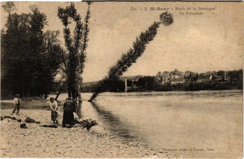Carte postale ancienne Lot - Saint-Sozy - Bords de la Donlogne - Lo Piboulado à Saint-Sozy