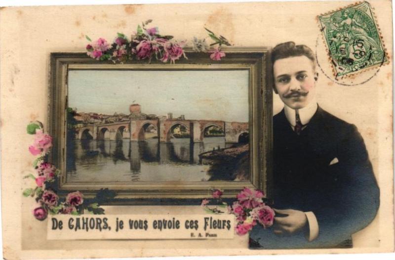 Carte postale ancienne De Cahors je vous envoie ces Fleurs à Cahors