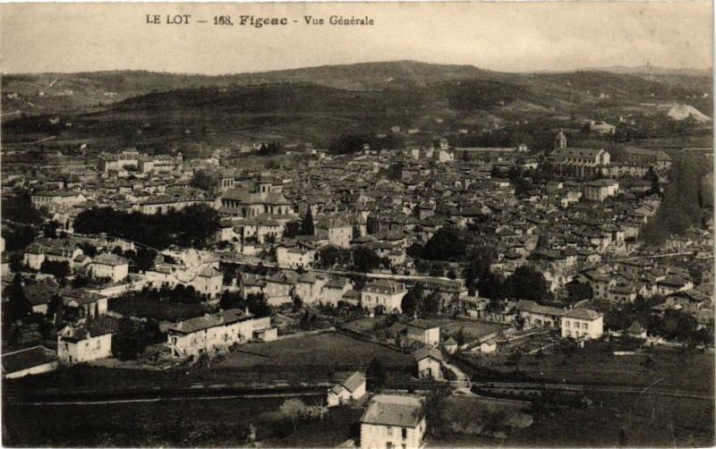 Carte postale ancienne Le Lot - Figeac - Vue générale à Figeac