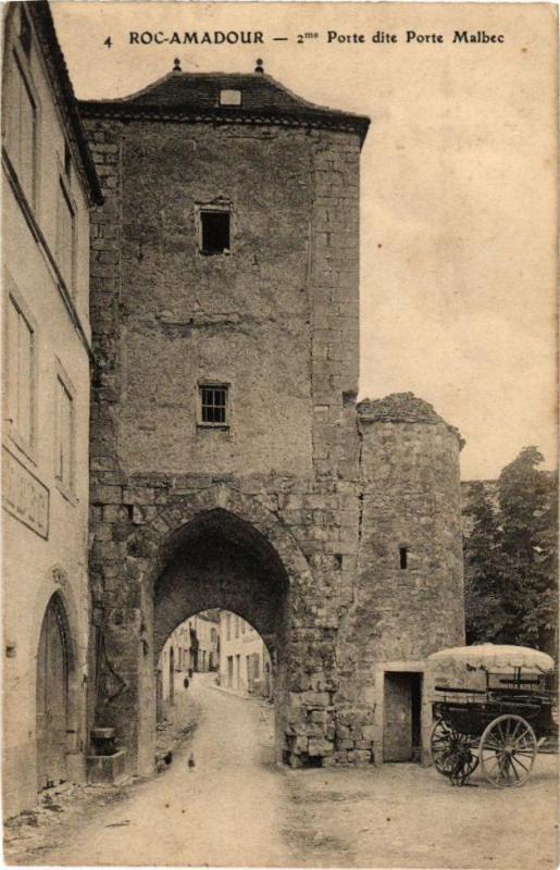 Carte postale ancienne Rocamadour-Porte dite Porte Malbec à Rocamadour