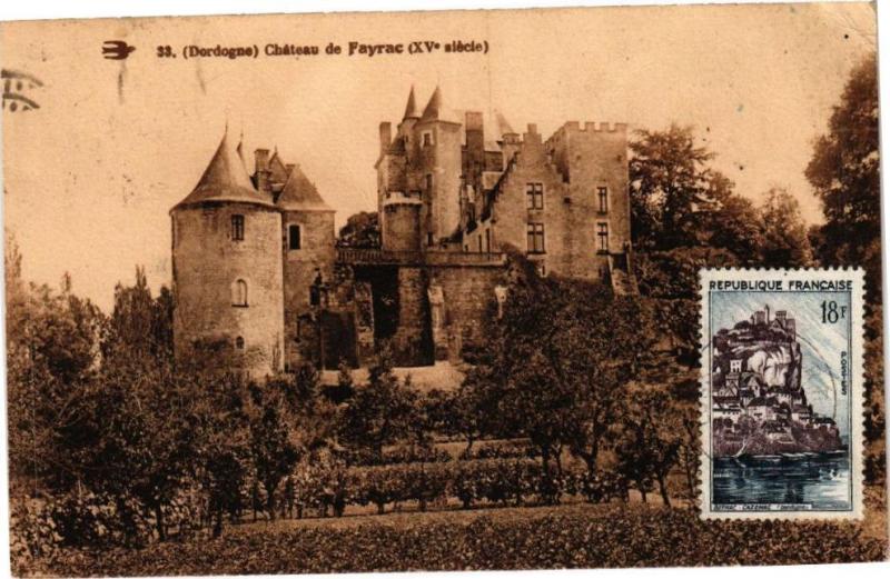 Carte postale ancienne Dordogne - Chateau de Fayrac