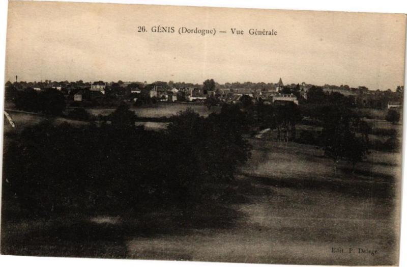 Carte postale ancienne Génis-Vue générale à Génis