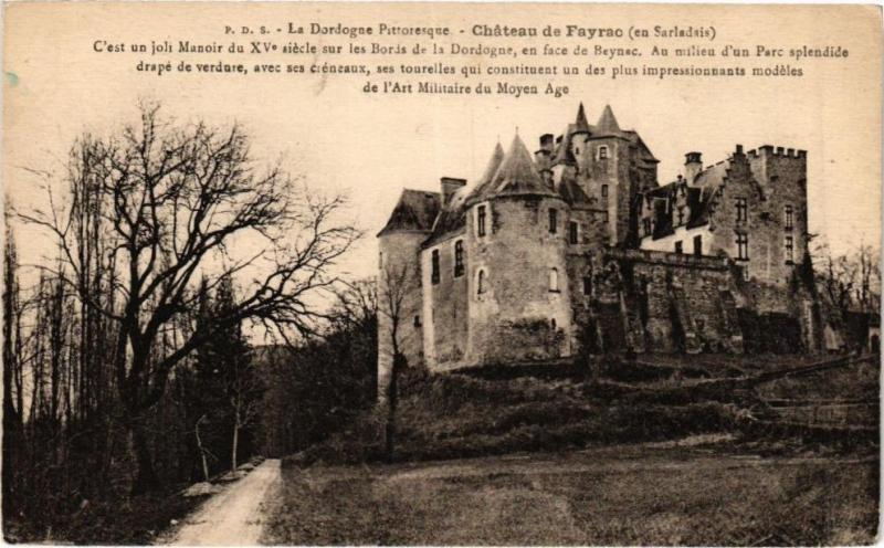 Carte postale ancienne Dordogne - Chateau de Fayrac