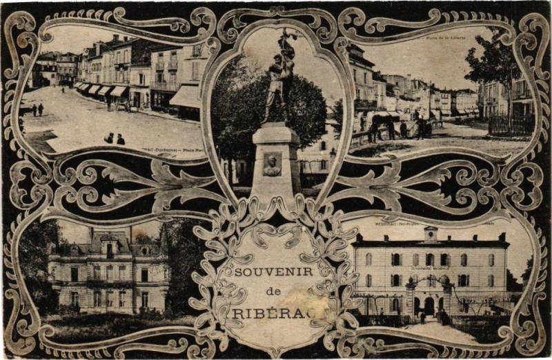 Carte postale ancienne Souvenir de Riberac