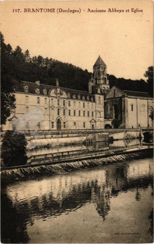 Carte postale ancienne Brantome-Ancienne Abbaye et Eglise