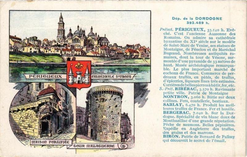 Carte postale ancienne Dép. de la Dordogne