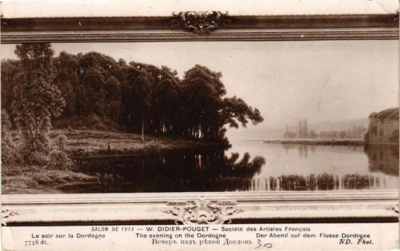 Carte postale ancienne Le soir sur la Dordogne