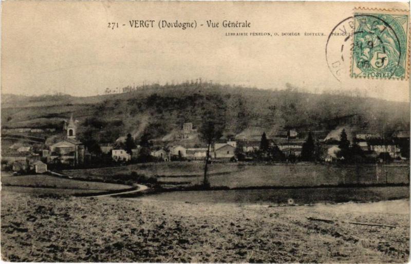 Carte postale ancienne Vergt-Vue générale à Vergt